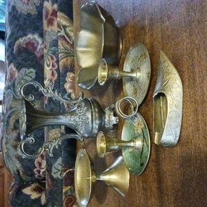 Brass Lot Made in Italy Floral Bowl NOT included. Lot of 5